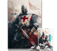Puzzle 1000 pièces pour Adultes Cadeaux Puzzles de Chevaliers médiévaux pour Adolescents Jeu de Quiz décoration Murale Cadeaux d'anniversaire et de Noël Uniques 26x38cm