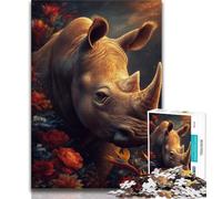 Puzzle 1000 pièces pour Adultes, Cadeaux, rhinocéros mystérieux, Jouets de Jeu stimulants, décoration Murale, Cadeaux d'anniversaire et de Noël Uniques, 38x26cm