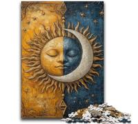 Puzzle 1000 pièces pour Adultes, Cadeaux, Soleil et Lune, Anti-Stress, Vacances à la Maison, tuez Le Temps avec Affiche et Feuille de Questions Assorties 26x38cm