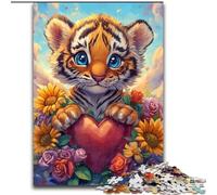 Puzzle 1000 pièces pour Adultes,Cadeaux,Tournesol,Tigre,Divertissement en Famille,activités à la Maison,Cadeau d'anniversaire,Cadeaux de Voyage,pour Les Enfants de 14 Ans et Plus (Taille 26x38cm)