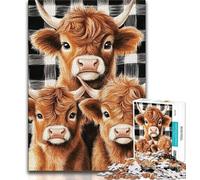 Puzzle 1000 pièces pour Adultes, Cadeaux, Vache des Highlands, Aide Le Cerveau à exercer, Jouets addictifs pour cultiver la Patience, Collection d'artistes, Beaux-Arts 50x75cm