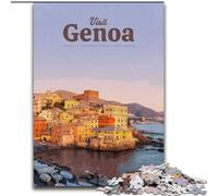 Puzzle 1000 pièces pour Adultes, Cadeaux, Visite de Gênes, pour Les 14 Ans et Plus, adapté aux Couples, activités Amusantes à la Maison, Cadeau d'anniversaire, Cadeaux de Voyage, 50x75cm