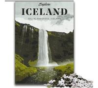 Puzzle 1000 pièces pour Adultes, Cadeaux, Visite de l'Islande, pour Les 14 Ans et Plus, adapté aux Couples, activités Amusantes à la Maison, Cadeau d'anniversaire, Cadeaux de Voyage, 75x100cm
