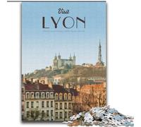 Puzzle 1000 pièces pour Adultes, Cadeaux, Visite de Lyon, à partir de 14 Ans, idéal pour Les Couples, activités Amusantes à la Maison, Cadeau d'anniversaire, Cadeau de Voyage, 75x100cm