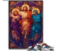 Puzzle 1000 pièces pour Adultes, Cadeaux, vitrail, Jésus, Jouets, Jeux éducatifs, décoration Murale Anti-Stress (Taille 50x75cm)
