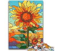 Puzzle 1000 pièces pour Adultes, Cadeaux, vitraux, tournesols, 1000 pièces pour Adultes, Jeux éducatifs, décoration d'intérieur, décoration d'intérieur Unique et Cadeaux (75x50cm)