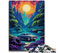 Puzzle 1000 pièces pour Adultes, Cadeaux, Voiture néon dans la Nature, Jouets éducatifs, Jeux de Famille, Cadeaux pour Amis et Famille, 26x38cm