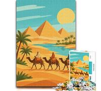 Puzzle 1000 pièces pour Adultes, Camel Caravan in The Desert Landscape | Pour profiter d'un w nd calme à la maison : Puzzle adulte 1000 pièces ; pour une activité tranquille chez soi.
