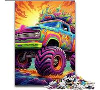 Puzzle 1000 pièces pour Adultes Camion psychédélique en Bois, idéal pour décorer ou Offrir en Cadeau d'anniversaire 50x75cm