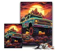 Puzzle 1000 pièces pour Adultes Camion psychédélique Puzzles en Carton 26x38cm Parfait pour Halloween, Noël, Cadeau d'anniversaire