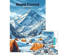 Puzzle 1000 pièces pour Adultes Camp de Base de l'Everest Puzzle pour Adultes Décoration Murale Niveau Difficile Cadeau Unique pour Un Anniversaire ou Autre (Dimensions 38x26cm)