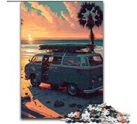 Puzzle 1000 pièces pour Adultes, Camping en Bord de mer, en Bois, décoration d'intérieur colorée et Jeu Familial interactif, (1000 pièces, 50x75cm)