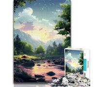 Puzzle 1000 pièces pour Adultes Camping fluvial Cadeau Amusant et activité pour la Maison Jouet pour Les Jours de Pluie 75x50cm
