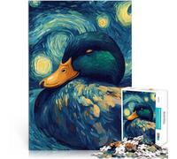 Puzzle 1000 pièces pour Adultes Canard de la Nuit étoilée Compétition de Vitesse Manuelle Cadeau d'œuvre d'art 38x26cm