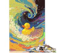 Puzzle 1000 pièces pour Adultes, Canard nageant dans la Vague, Puzzle en Bois pour Enfants, Jouets de Divertissement Familial, 1000 pièces (75 x 50 cm)