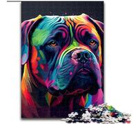 Puzzle 1000 pièces pour Adultes Cane Corso coloré en Bois, idéal pour s'amuser en Famille, se détendre et Offrir des Cadeaux de Vacances 50x75cm Fête d'anniversaire pour Hommes Femmes