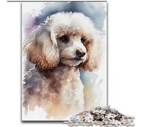 Puzzle 1000 pièces pour Adultes Caniche Aquarelle en Bois, pour Les 14 Ans et Plus 50x75cm Jeu de réflexion pour Adolescents, pour Les fêtes