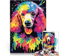 Puzzle 1000 pièces pour Adultes Caniche Arc-en-Ciel Jouets éducatifs d'apprentissage Décoration d'intérieur et Cadeaux Uniques 50x70cm