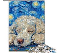 Puzzle 1000 pièces pour Adultes Caniche Ciel Nocturne en Bois, pour Adolescents à partir de 14 Ans, décoration d'intérieur 50x75cm pour Anniversaires, fêtes et Occasions spéciales
