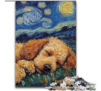 Puzzle 1000 pièces pour Adultes Caniche Ciel Nocturne en Bois, pour Adolescents à partir de 14 Ans, décoration d'intérieur 50x75cm pour Anniversaires, fêtes et Occasions spéciales