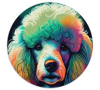 Puzzle 1000 pièces pour Adultes Caniche coloré 1000 pièces Puzzle Rond pour Adultes Casse-tête éducatif, Décoration Artistique pour la Maison et Le Bureau, 14 Ans et Plus 1000 pièces (67,5x67,5cm)