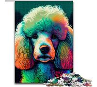 Puzzle 1000 pièces pour Adultes Caniche coloré en Bois, idée Cadeau Unique de décoration d'intérieur DIY 50x75cm Activité Adulte et familiale, Cadeau de décoration d'intérieur DIY