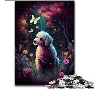 Puzzle 1000 pièces pour Adultes Caniche Forêt en Bois, idéal pour s'amuser en Famille, se détendre et Offrir des Cadeaux de Noël 50x75cm pour Les Adolescents et Les familles, Cadeau de Noël idéal