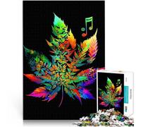 Puzzle 1000 pièces pour Adultes Cannabis coloré Aidez Le Cerveau à exercer des Jouets addictifs pour cultiver la Patience Bon Cadeau 38x26cm