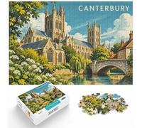Puzzle 1000 pièces pour Adultes, Canterbury Cathedral Illustration | Pour les soirées calmes : ce puzzle adulte 1000 pièces apporte un défi classique aux moments de détente.