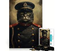Puzzle 1000 pièces pour Adultes Captain Cat Sharp Cut Craft Focus Game Gift Idle Time Game Christmas Scene Art (38x52cm)