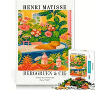 Puzzle 1000 pièces pour Adultes,Capybara dans Une Baignoire,Style Henri Matisse,Assemblage Parfait,Jeu de réflexion Artistique,Cadeau,Jeu Lent,décoration Murale de Noël (38x26cm)