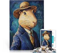 Puzzle 1000 pièces pour Adultes Capybara en Costume Séjour Anti-Stress pour Tuer Le Temps Jeu éducatif pour Anniversaire, Noël 75x50cm