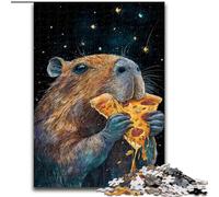 Puzzle 1000 pièces pour Adultes Capybara Mangeant Une Pizza, soirée de Jeux en Famille, expérience visuelle stimulante et enrichissante (Taille 50x75cm)