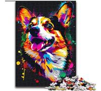 Puzzle 1000 pièces pour Adultes Cardigan Welsh Corgi Dog Art Puzzles pour Adultes 1000 pièces, ce Qui en Fait Un Excellent Cadeau pour s'amuser en Famille (Taille 50x75cm)