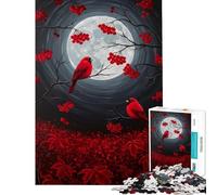 Puzzle 1000 pièces pour Adultes Cardinal Love Under The Moon Jeu de Construction éducatif Décoration Murale Convient aux Personnes de 14 Ans et Plus (38x26cm)