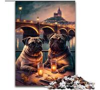 Puzzle 1000 pièces pour Adultes Carlin Buveur en Bois, activité Amusante à Faire à la Maison 50x75cm pour Anniversaires, fêtes et Occasions spéciales