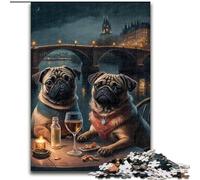 Puzzle 1000 pièces pour Adultes Carlin Buveur en Bois, idée Cadeau Unique de décoration d'intérieur DIY 50x75cm, idée Cadeau d'anniversaire, Jeu de réflexion Stimulant
