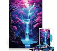 Puzzle 1000 pièces pour Adultes Cascade au crépuscule Jeu d'articulation Fin et Amusant pour se détendre et Passer Un Bon Moment, Parfait pour Noël (38x52cm)