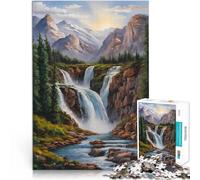 Puzzle 1000 pièces pour Adultes Cascade dans la Nature forestière Analyse et logique Jeu éducatif pour Anniversaire, Noël 52x38cm