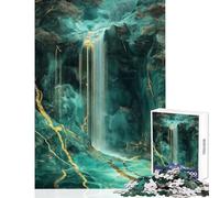 Puzzle 1000 pièces pour Adultes Cascade d'émeraude Jeu Impossible Apprentissage Éducatif Jouet à Monter soi-même Collection d'artistes Beaux-Arts (52x38cm)