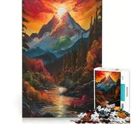 Puzzle 1000 pièces pour Adultes Cascade en forêt Nature Jeu Impossible Défi Difficile Renforce l'amour Entre Couples 38x52cm
