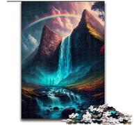 Puzzle 1000 pièces pour Adultes Cascade Magique en Bois, activité Amusante à Faire à la Maison 50x75cm, décoration Artistique à Faire soi-même, Cadeau d'anniversaire idéal