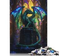 Puzzle 1000 pièces pour adultes, Cathédrale Mystic Dragons Cathédrale, Puzzle Carré Créatif pour Adultes, Puzzle en Bois Décoration de la Maison, Puzzle 1000 Pièces(75x50cm)