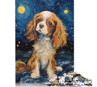 Puzzle 1000 pièces pour Adultes Cavalier Charles Spaniel, Puzzle pour Enfants, Puzzle en Bois, Jouets de divertissement familial, 1000 pièces(75x50cm)