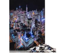 Puzzle 1000 pièces pour Adultes Centre-Ville de Chicago USA City Square Puzzle pour Adultes et Puzzles en Bois Décoration d'intérieur Cadeaux de Vacances 1000 pièces (75 x 50 cm)
