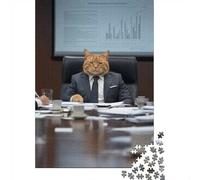 Puzzle 1000 pièces pour Adultes, CEO Cat Monday Meetings are for The Weak