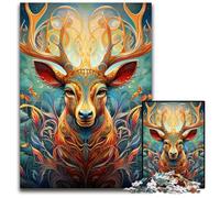 Puzzle 1000 pièces pour Adultes Cerf Art psychédélique Puzzles pour Adultes Parfait pour Halloween, Noël, Cadeau d'anniversaire 26x38cm / 10,23x14,96 Pouces