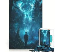Puzzle 1000 pièces pour Adultes Cerf Céleste Fantôme,Jeu d'ajustement serré,Jouet de compétences cognitives,Temps de Jeu Relaxant,Cadeau de Loisirs Festif (38x52cm)