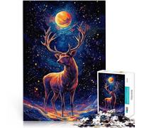 Puzzle 1000 pièces pour Adultes Cerf Cosmique Jouets éducatifs et d'apprentissage Jeux familiaux Décoration Parfaite 50x70cm
