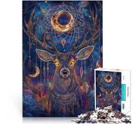 Puzzle 1000 pièces pour Adultes Cerf Magique Fantastique Jouets de Divertissement Familial Cadeau d'œuvre d'art 75x50cm